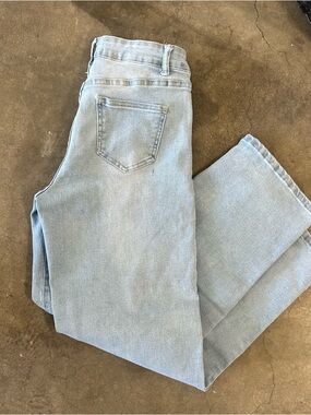 Light Wash High-Rise Straight Jeans